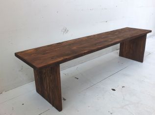 Recycled Oregon plank style bench seat- dark